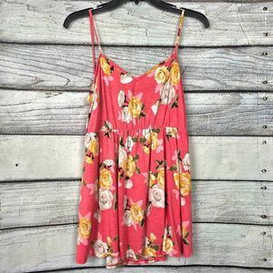 White Birch Floral Tie Front Cami Top Womens L